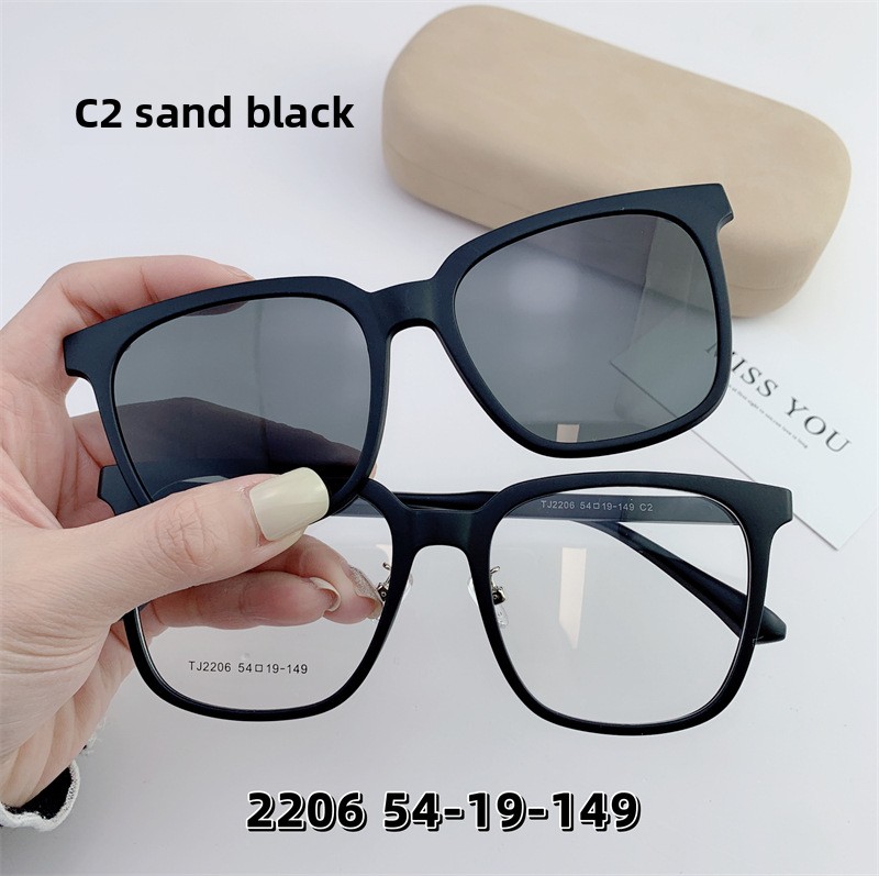 New Style Punk TR Polarized Magnetic Full-Rim Clip-On Sunglasses Unisex Adult Optical Eyewear UV Protection 2206