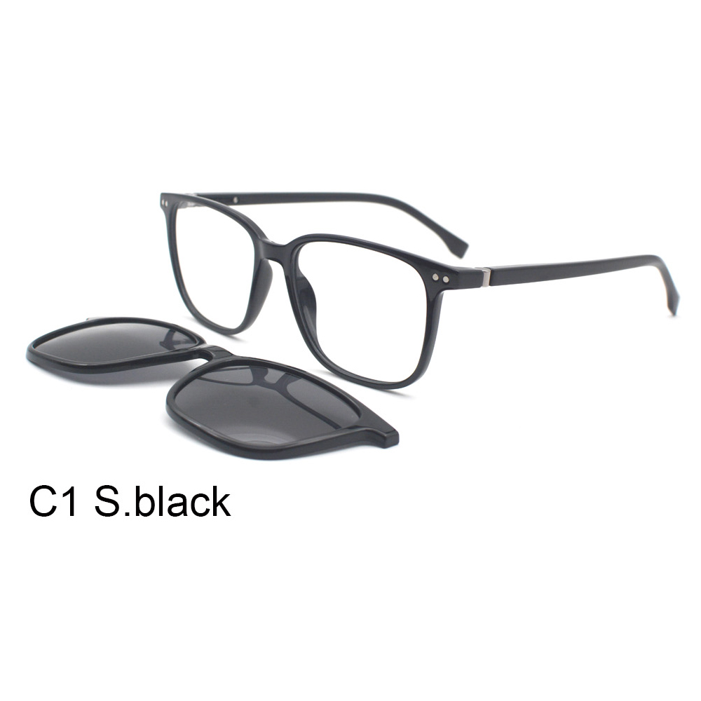 UV400 Protection Fashion Unisex Ultem Optical Frame TAC Clip on Sunglasses with Rotating Hinge