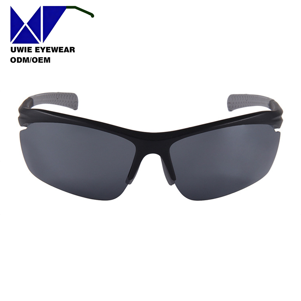 Size 65-20-127 Classic Solid Polarized Semi-Rimless PC Sports Sunglasses UV400 Lens Blue Big Cycling Hiking Travel Model