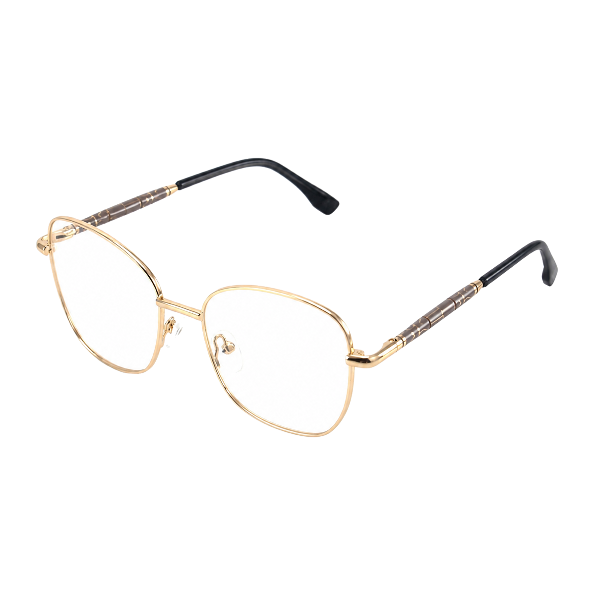 Modern Retro Metal Geometric Square Ladies Eyeglass Frames Optical Frames Minimalist Two-tone Oversized Slim High Quality OEM