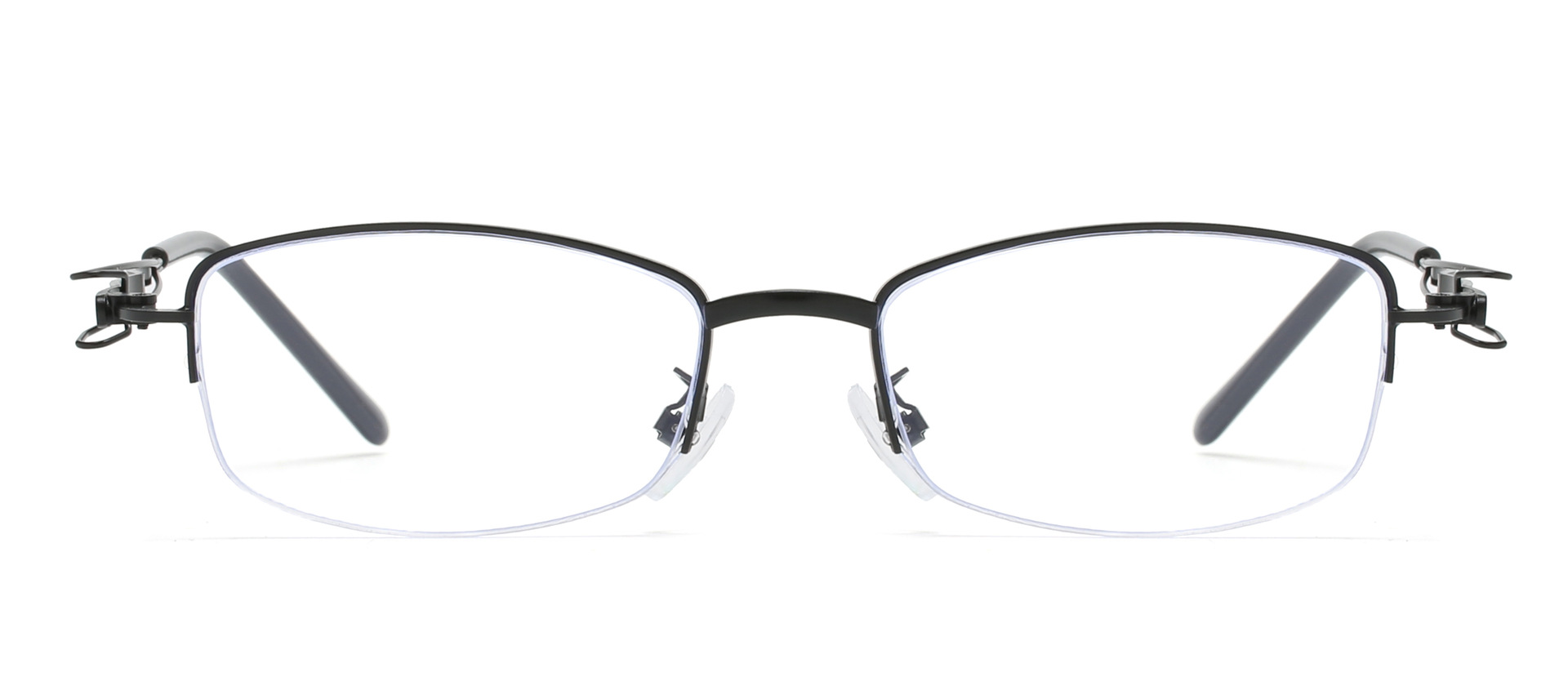 2026 Fashionable No-Makeup Ultra-Light Semi-Rimless Plain Glasses for Women Comfortable Anti-Blue Light UV400 Lenses
