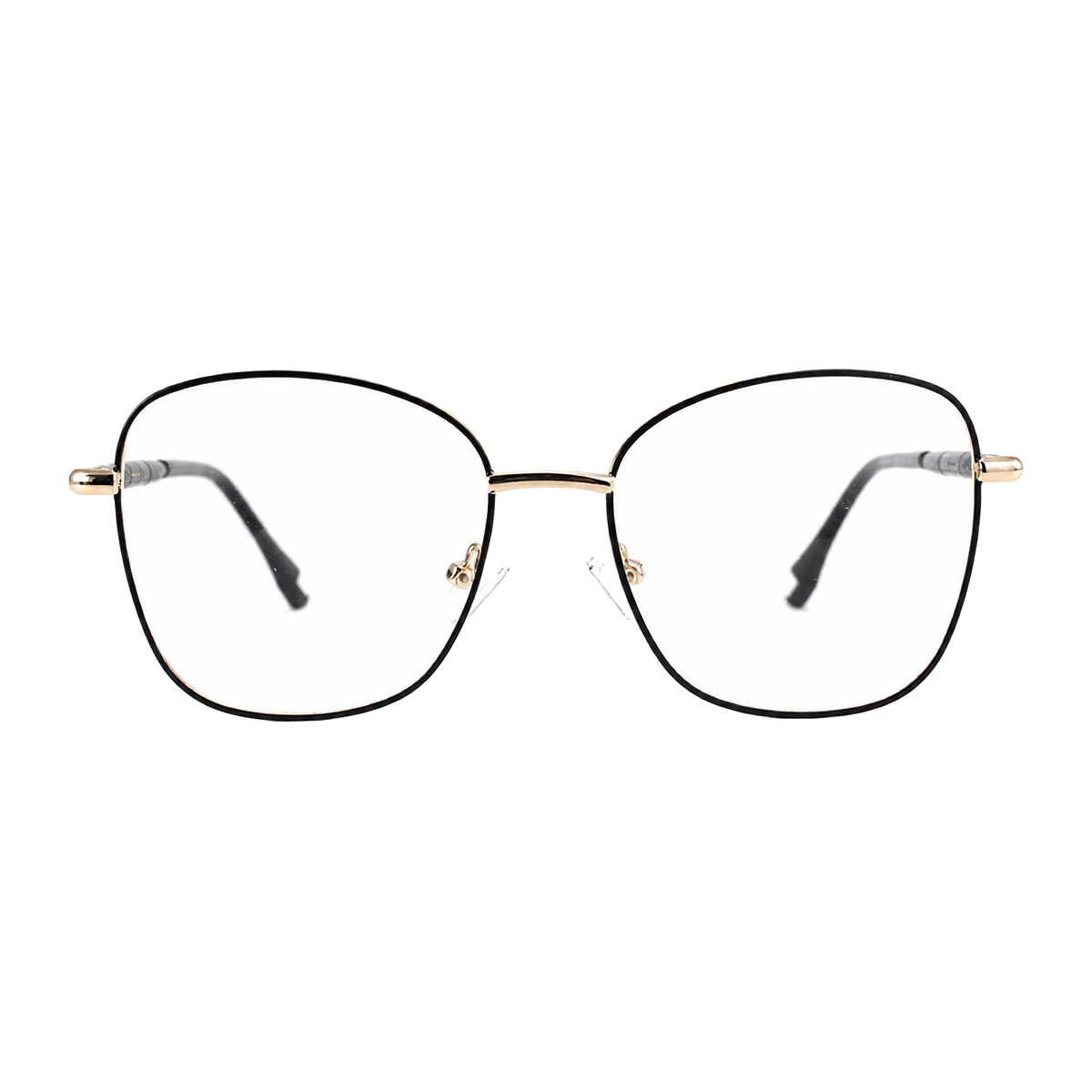 Modern Retro Metal Geometric Square Ladies Eyeglass Frames Optical Frames Minimalist Two-tone Oversized Slim High Quality OEM
