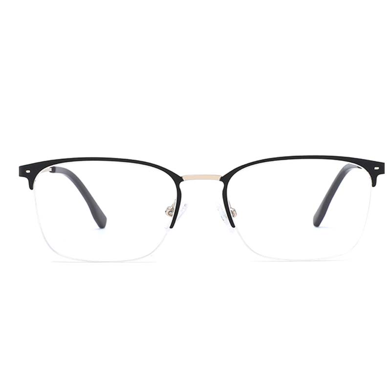 Latest Fashionable Half Frame Square Optical Eyeglasses for Men Blue Light Blocking Reading Eyeglasses Spectacles in Stock