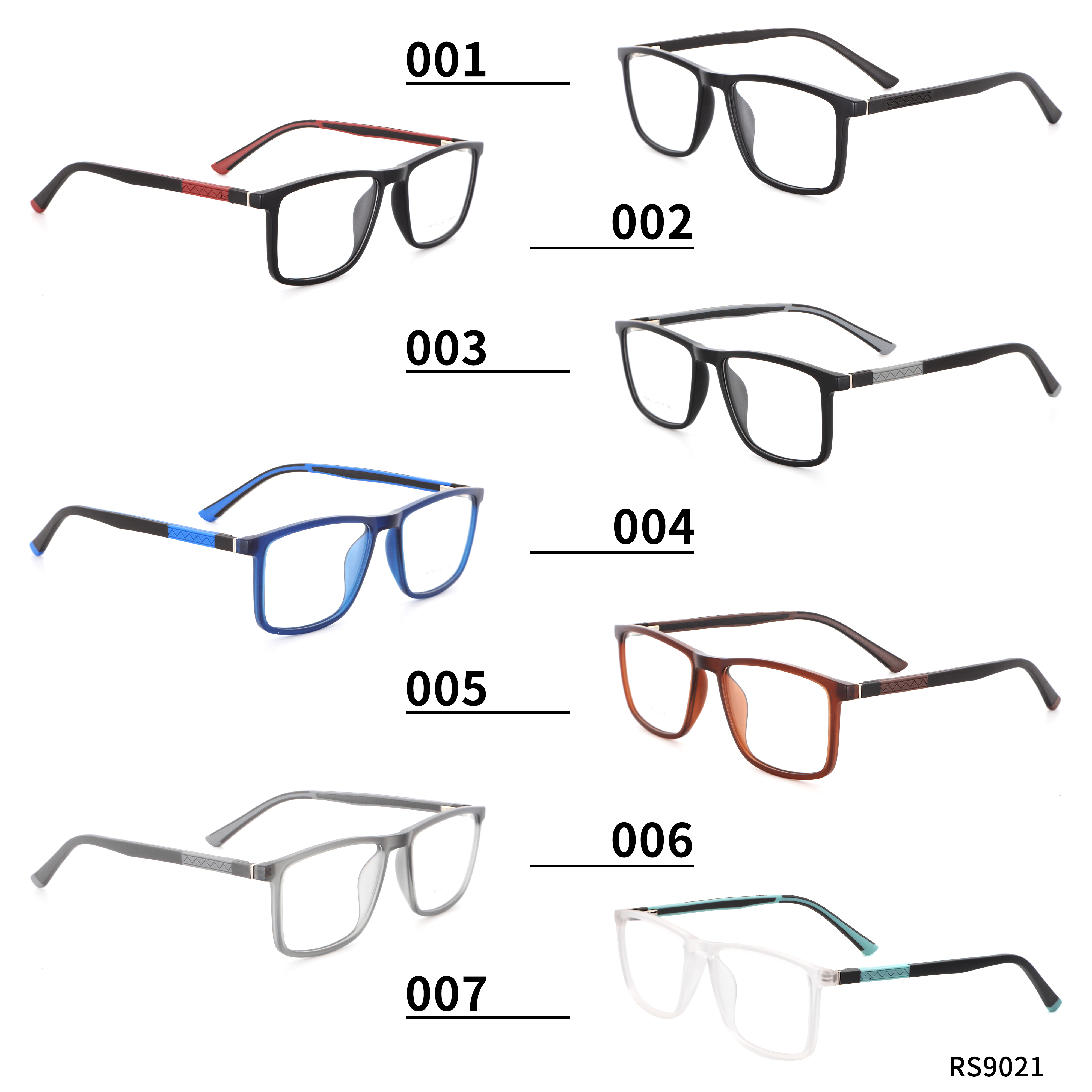 Shenzhen Factory Wholesales Cheap Glasses Blue square Sports Glasses in Bulk Eyeglasses Frames Tr90 in Stock