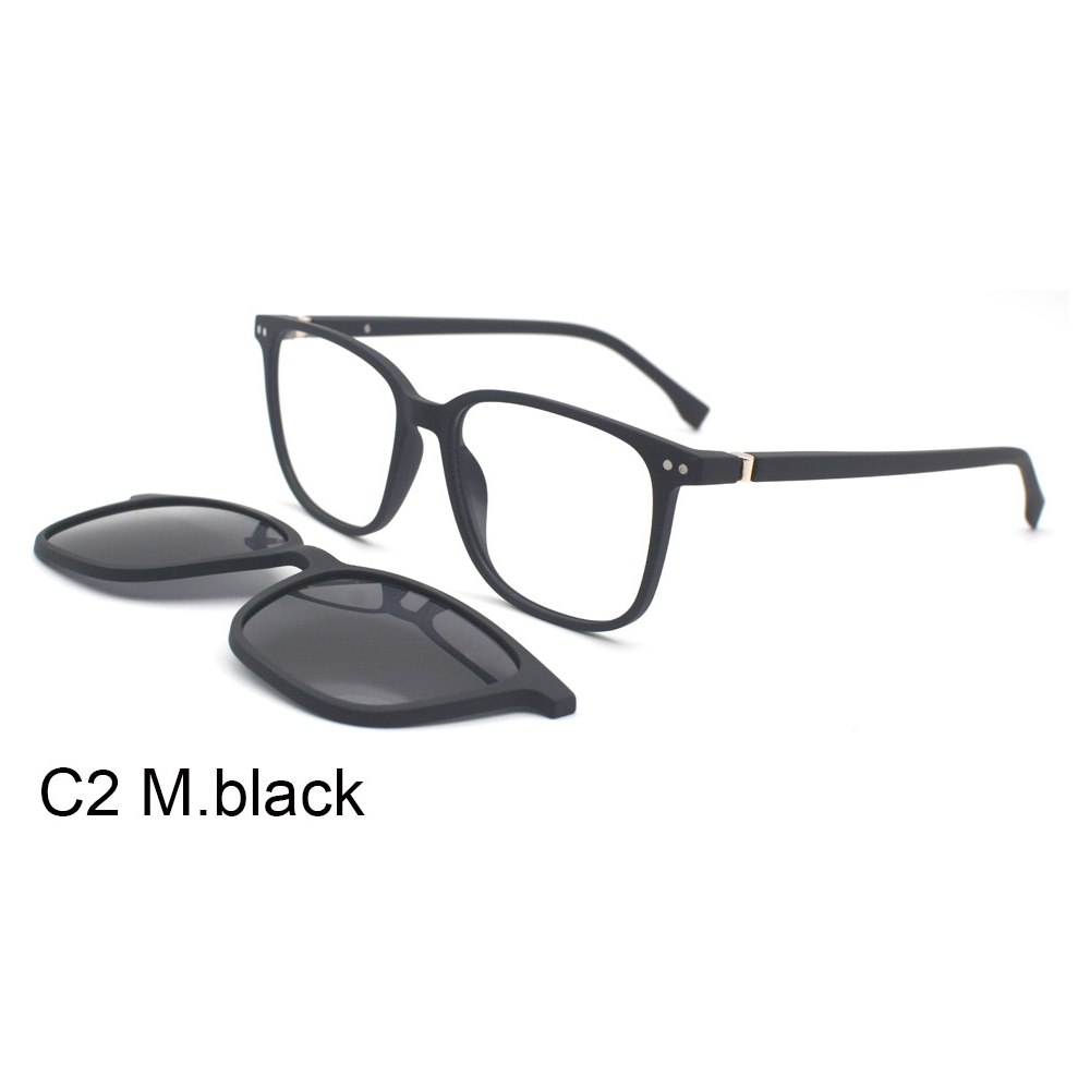 UV400 Protection Fashion Unisex Ultem Optical Frame TAC Clip on Sunglasses with Rotating Hinge