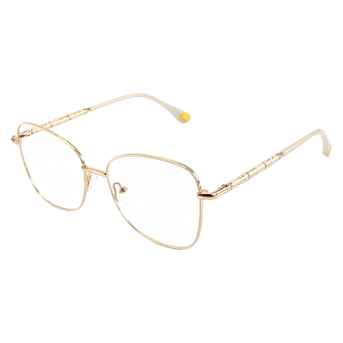 Modern Retro Metal Geometric Square Ladies Eyeglass Frames Optical Frames Minimalist Two-tone Oversized Slim High Quality OEM