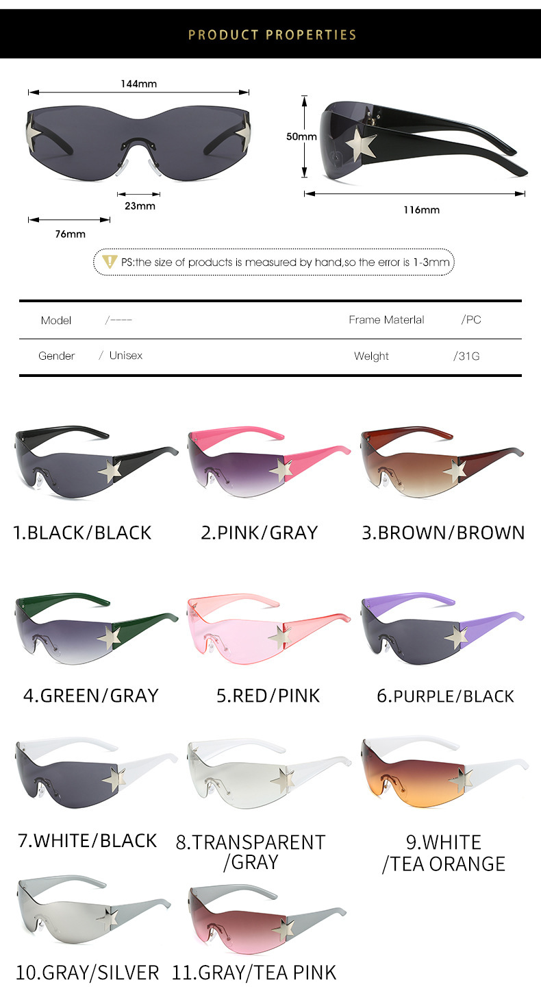 Rimless Y2K Sunglasses Details