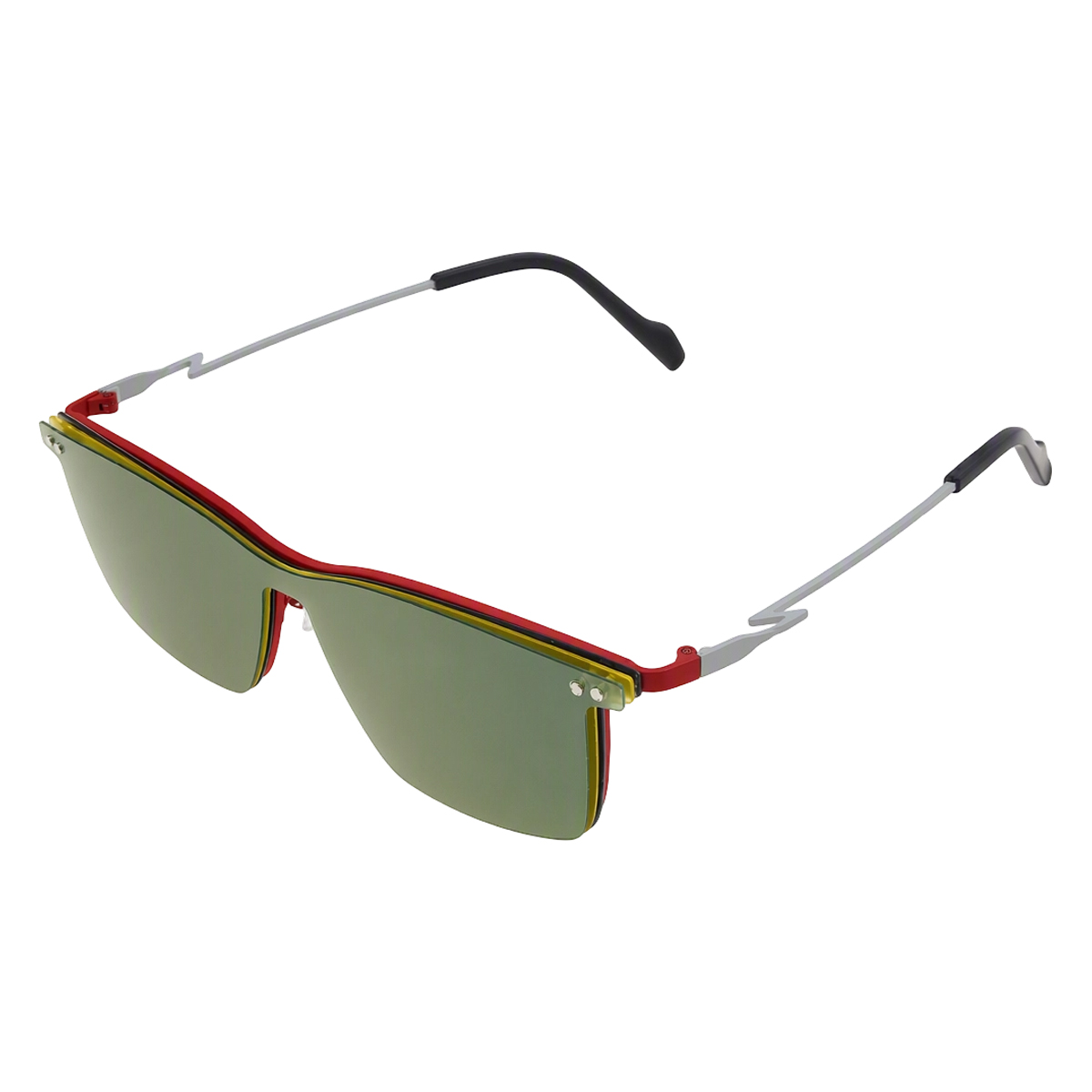 Red Slim Eyeglass Frame Layered Clip on Sunglasses Colorful Lens Options Silver Temples Fashion Eyewear Boutique Wholesale
