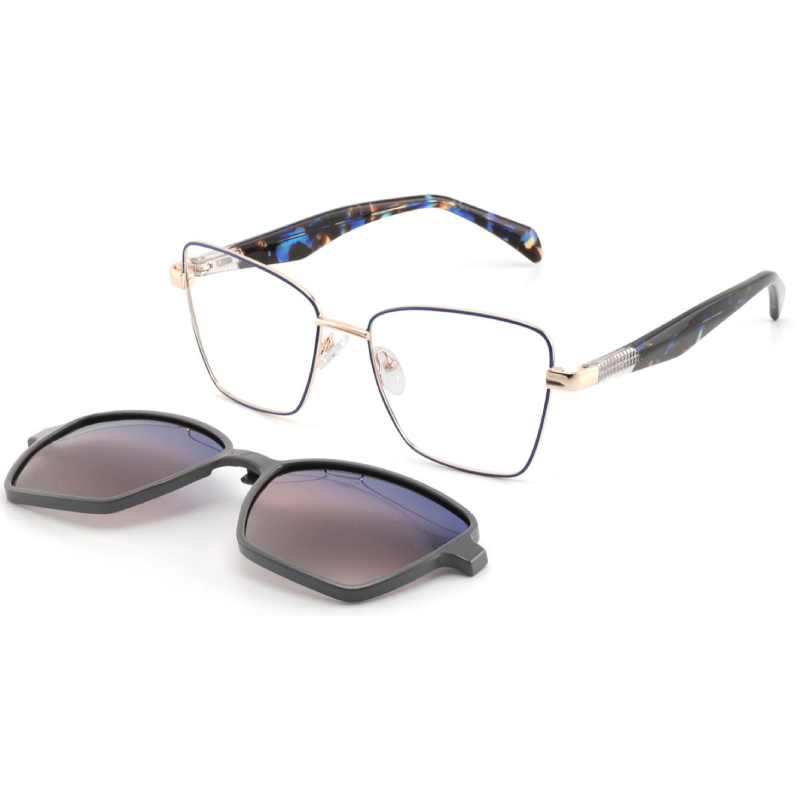 Fashionable Alloy Metal Eyewear for Women Rectangle Design with AC Lens Optic Glasses CLIP on GLASS UV400 PROTECTION D14