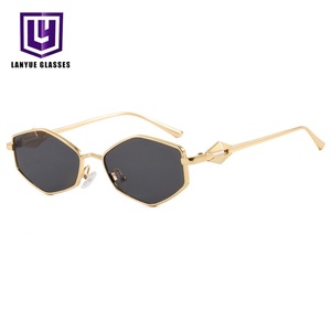 Geometric Hexagon Polygon Metal Frame Gradient Sunglasses