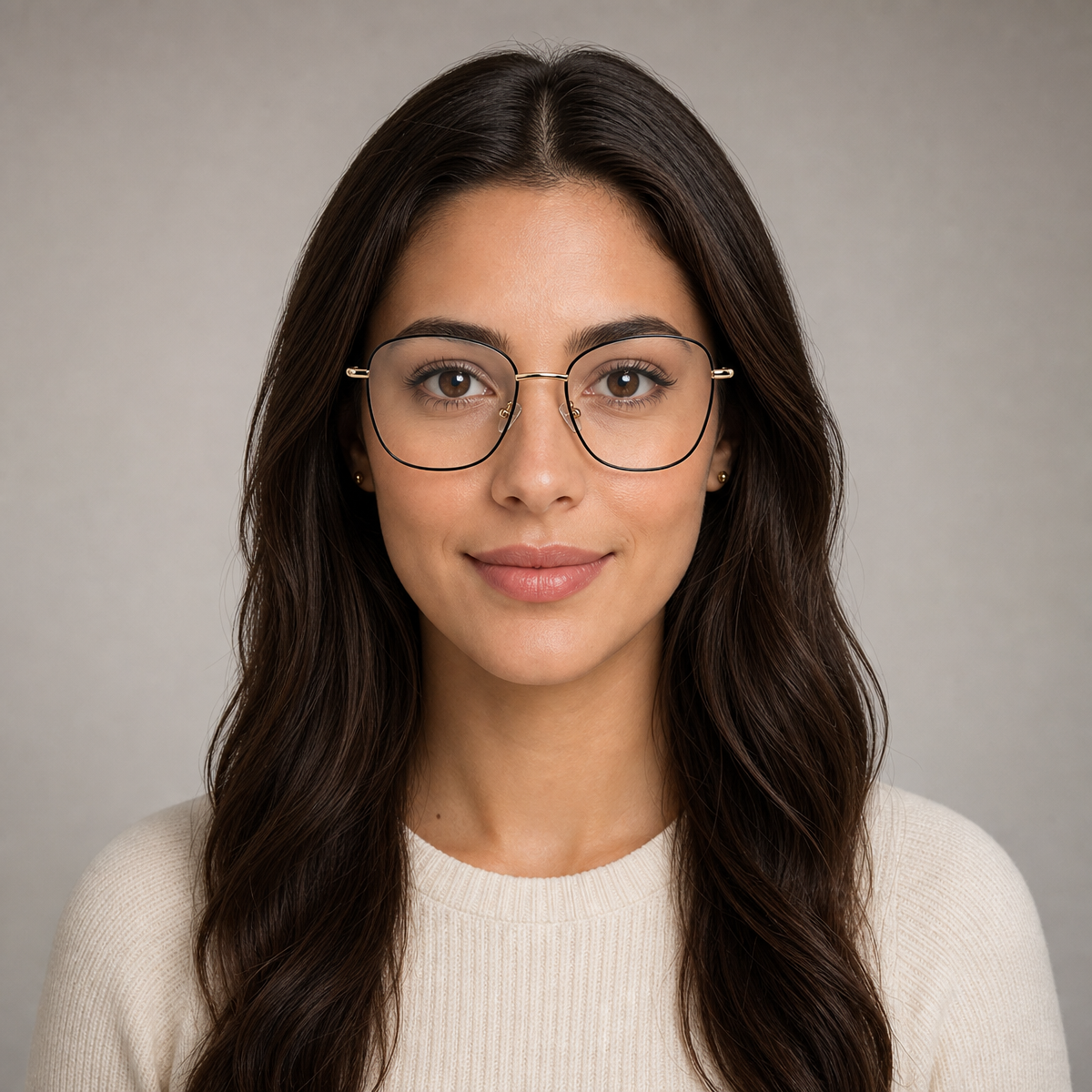 Modern Retro Metal Geometric Square Ladies Eyeglass Frames Optical Frames Minimalist Two-tone Oversized Slim High Quality OEM