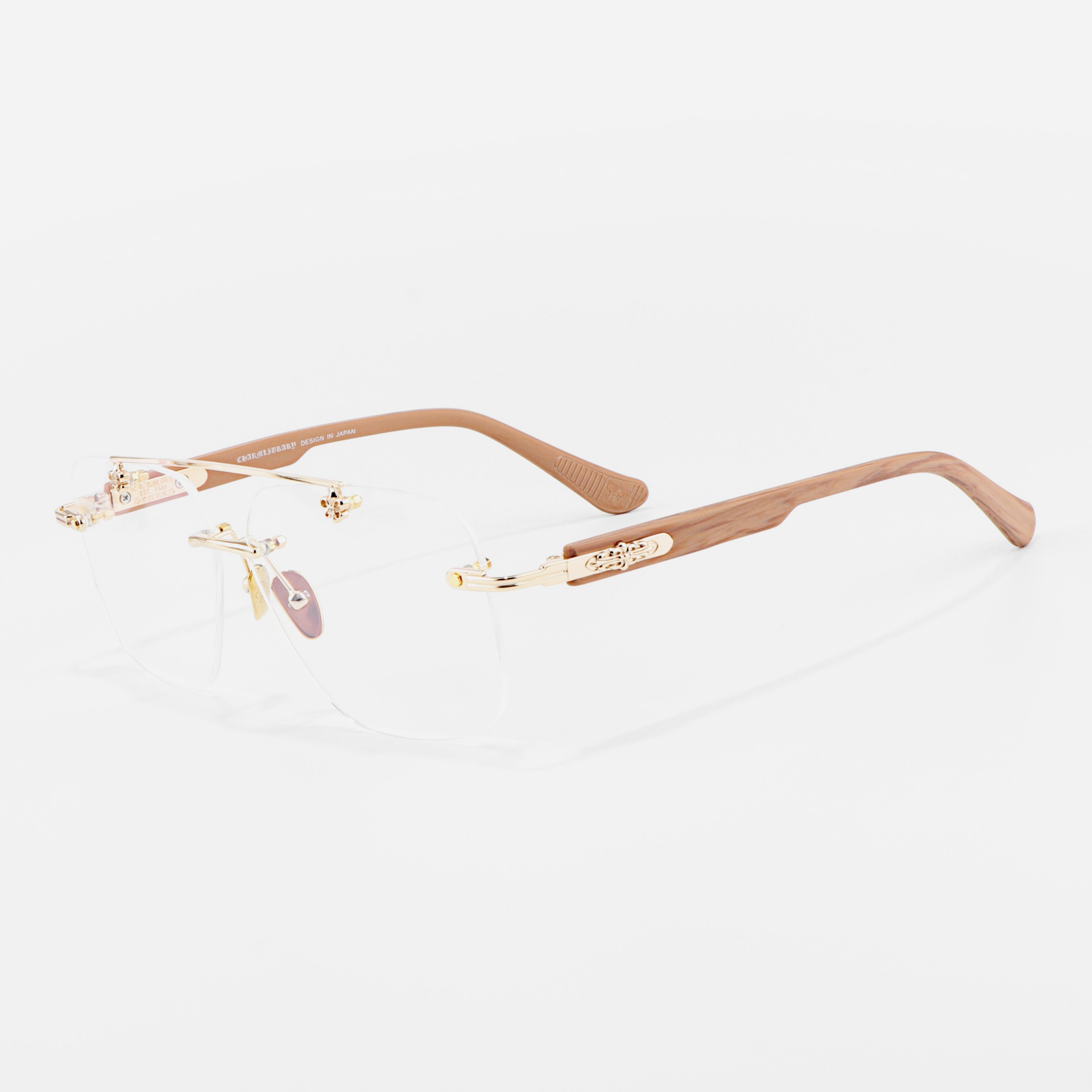 Hot Selling Double Bridge Rimless Wood Prescription Kitchen Glasses Frames Magnetic Progressive Multifocal Eyeglasses China Bulk