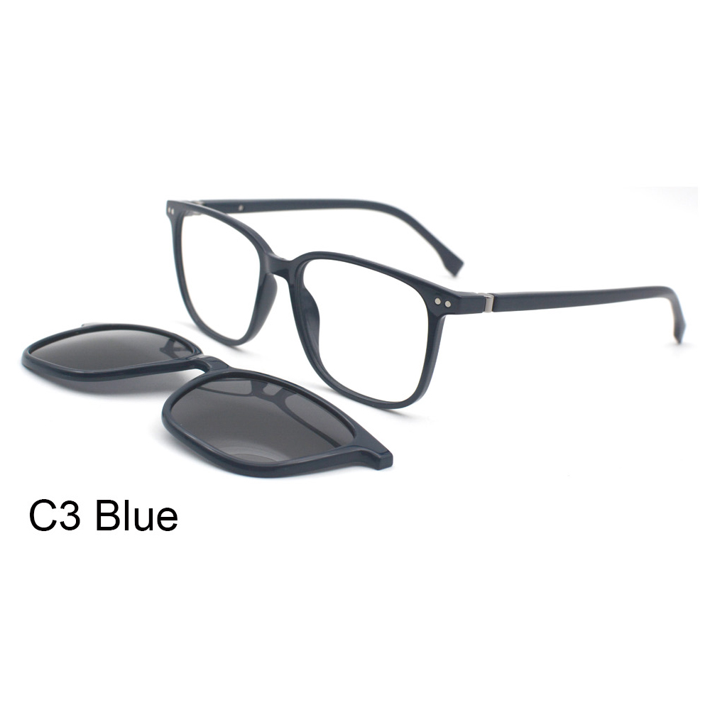 UV400 Protection Fashion Unisex Ultem Optical Frame TAC Clip on Sunglasses with Rotating Hinge