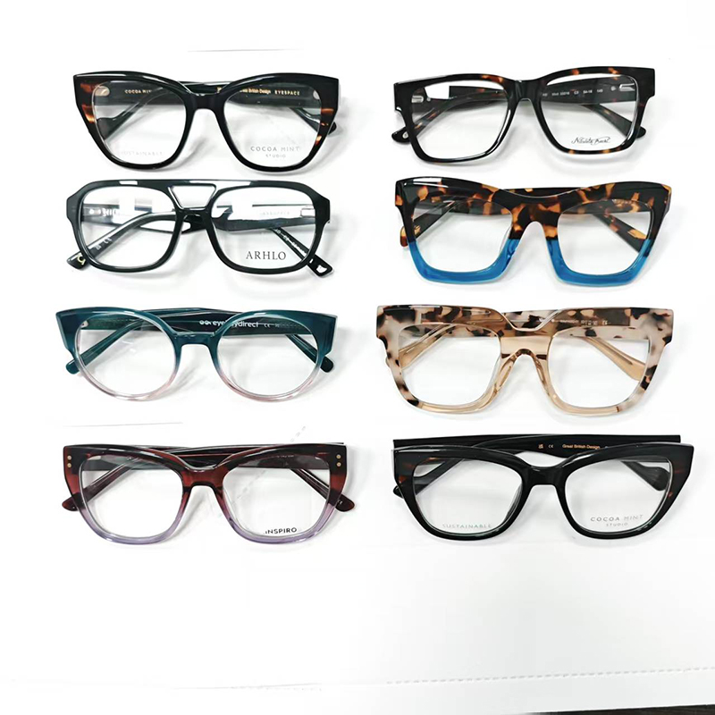 Big Thick Acetate Optical Frames Mixed Color Wholesale Private Label Prescription Eyeglasses Factory Supply