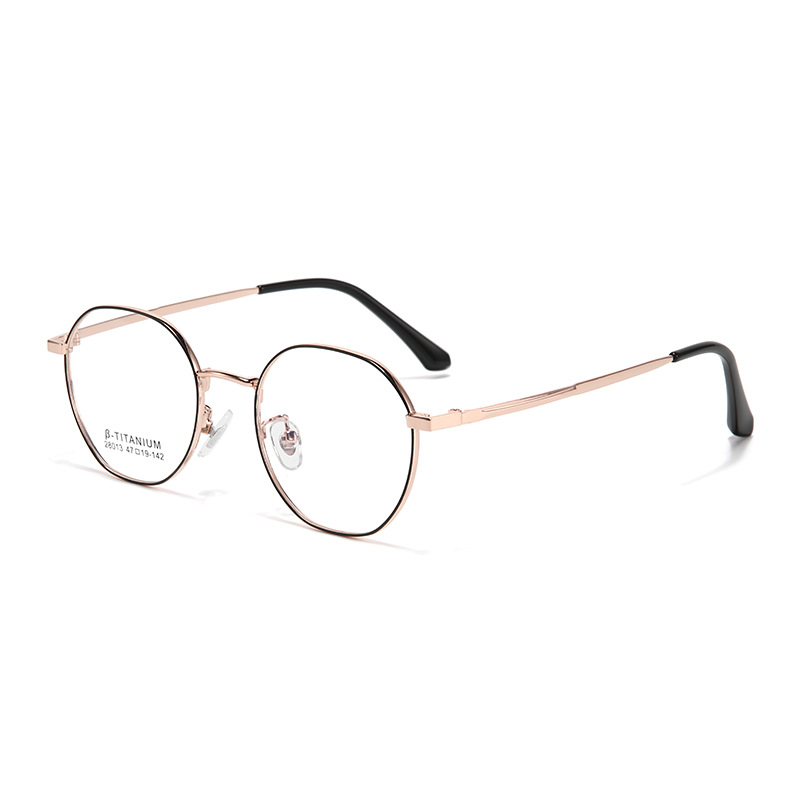 Ultra-light Metal Frame Retro Polygonal Eyeglass Frame Wholesale, Premium Minimalist Look Myopia Glasses &amp; Plain Lens Glasses