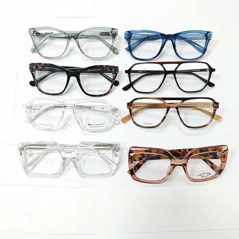 Big Thick Acetate Optical Frames Mixed Color Wholesale Private Label Prescription Eyeglasses Factory Supply