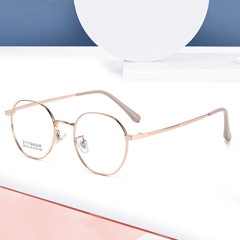 Ultra-light Metal Frame Retro Polygonal Eyeglass Frame Wholesale, Premium Minimalist Look Myopia Glasses &amp; Plain Lens Glasses