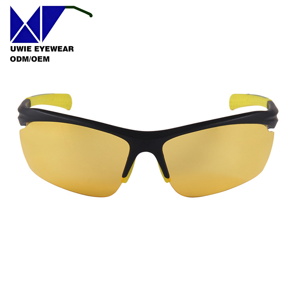Size 65-20-127 Classic Solid Polarized Semi-Rimless PC Sports Sunglasses UV400 Lens Blue Big Cycling Hiking Travel Model