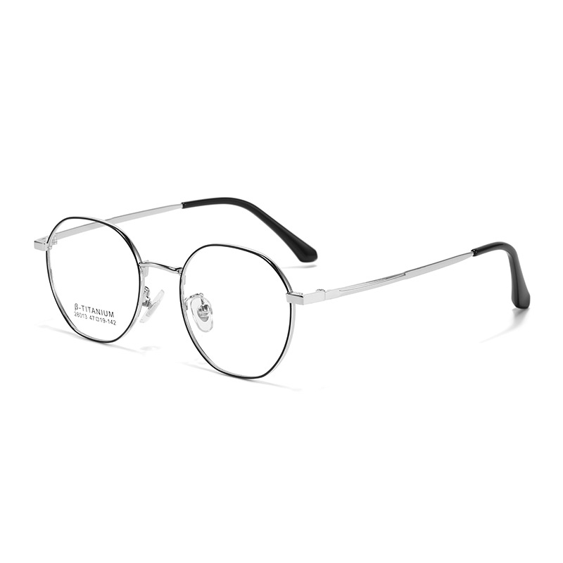 Ultra-light Metal Frame Retro Polygonal Eyeglass Frame Wholesale, Premium Minimalist Look Myopia Glasses &amp; Plain Lens Glasses