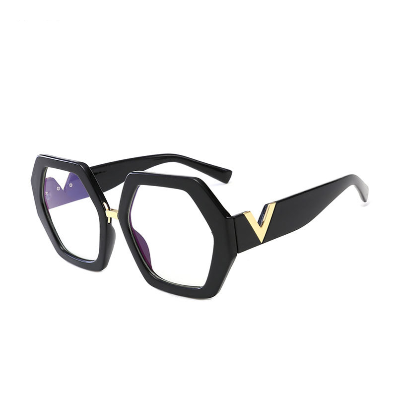 9191 High Quality Men Women Hexagon Eyeglasses Frames Vintage Big Frame Sunglasses 2025 Shades