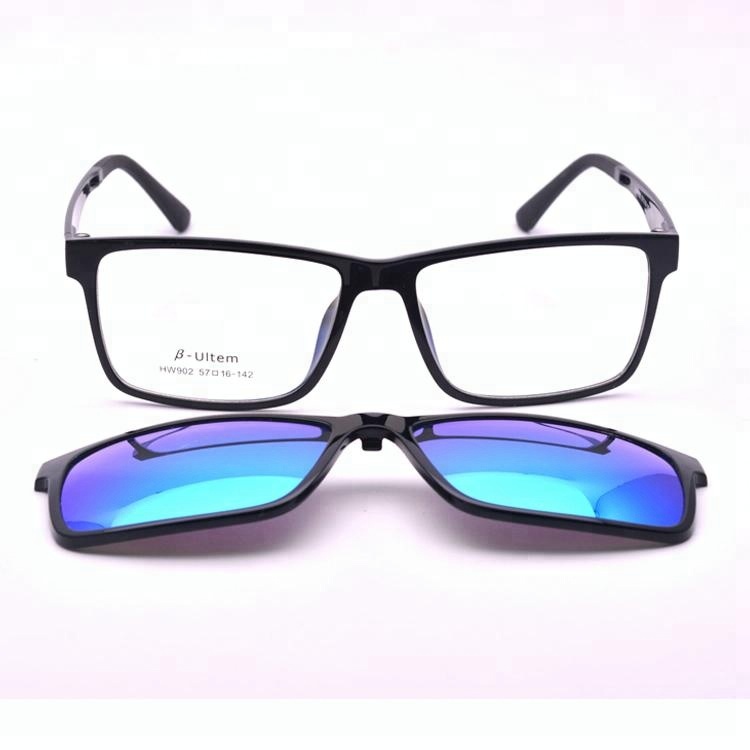Ultem Clip on Eyeglasses Frames Polarized Magnetic Sunglasses