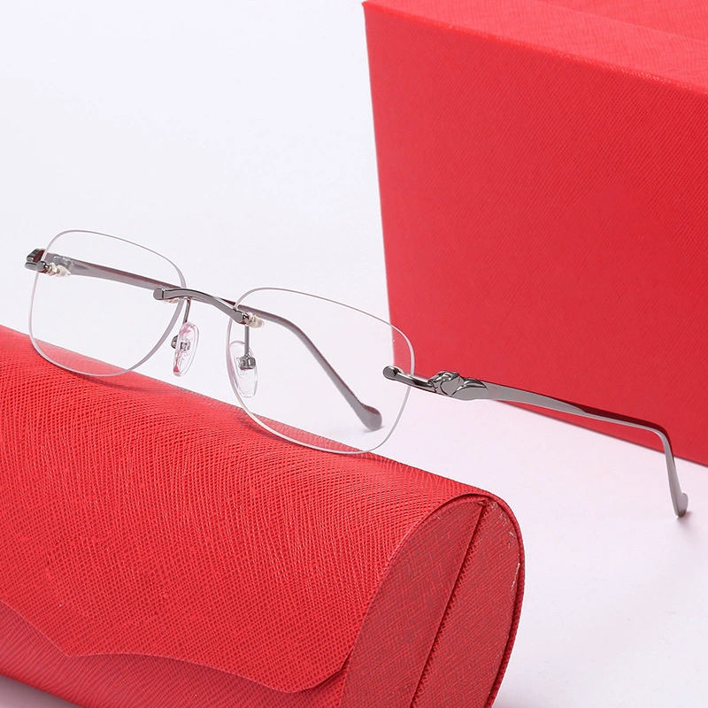 Luxury Frameless Leopard Head Sunglasses Factory Wholesale Gold Oval Frame Fashion Trend Comfortable for Men and Women sunglasses brand luxury lentes sol lunettes de soleil de marque