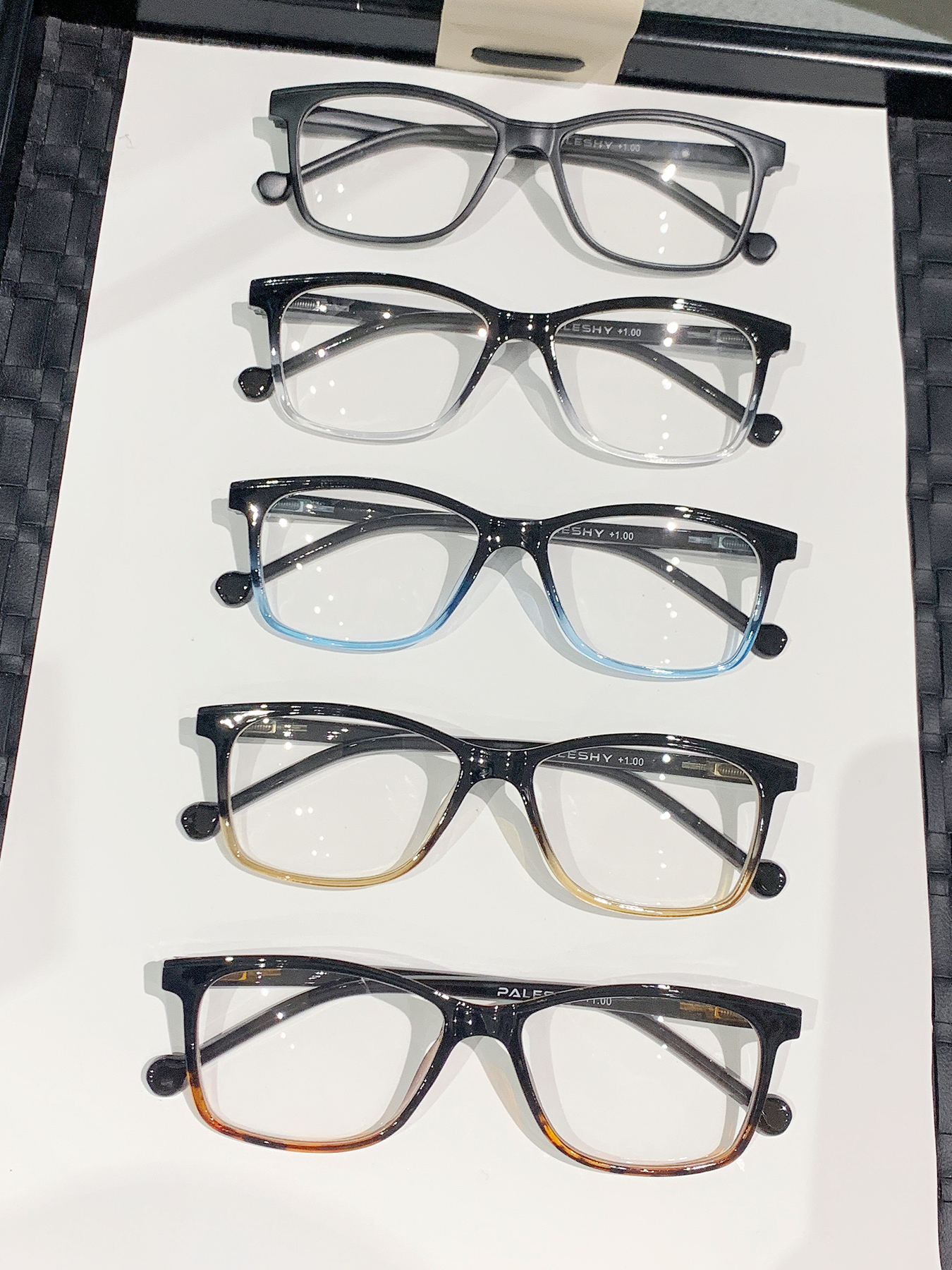 Rounded Rectangle Two Tone Reading Glasses Unisex Plastic Presbyopic Readers Mixed Colors Set Wholesale