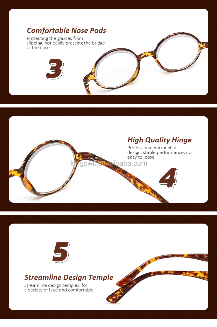 Classic Retro Slim Reading Glasses Small Round Tr90 Frame Light Eyewear for Wholesale