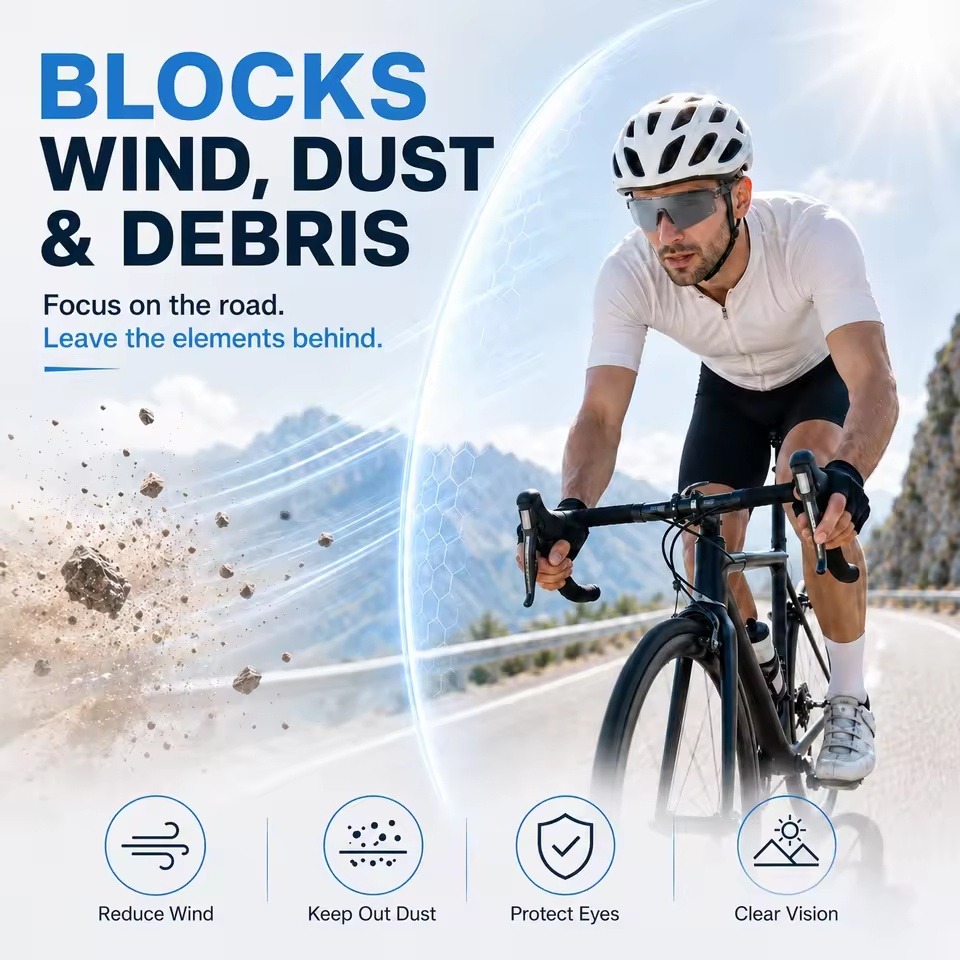 Cycling Sunglasses UV400 Lightweight TR90 Semi Rimless PC Lens Sports Eyewear for Outdoor Riding Men Custom Logo OEM