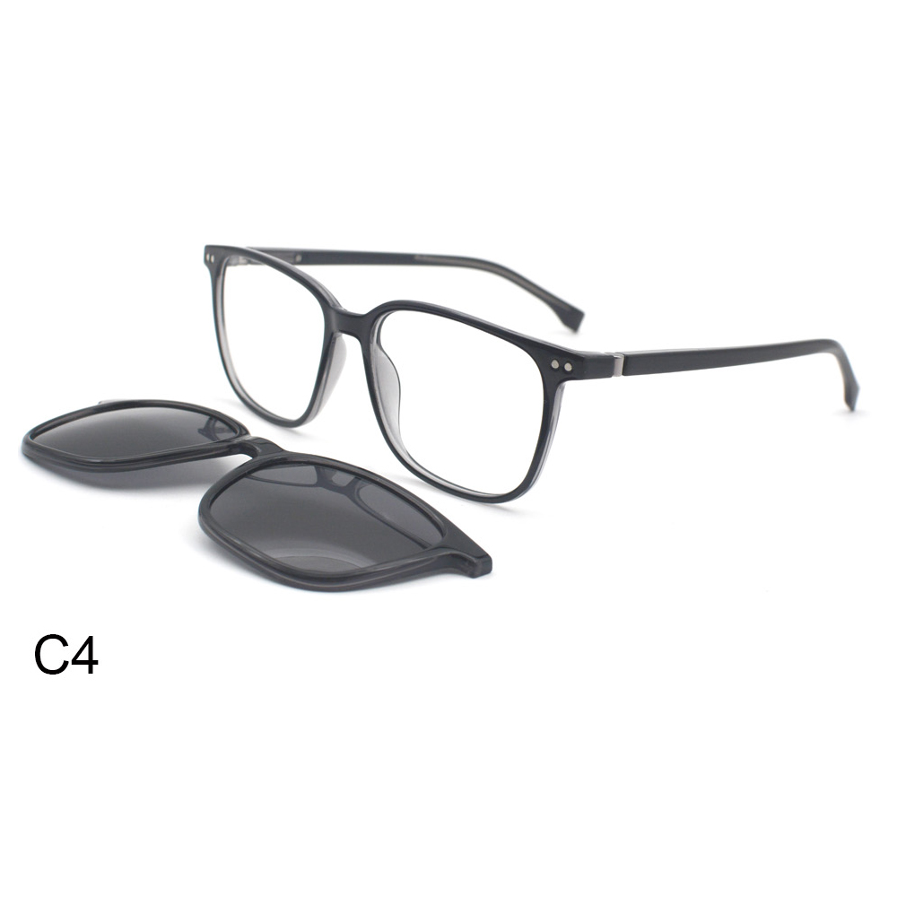 UV400 Protection Fashion Unisex Ultem Optical Frame TAC Clip on Sunglasses with Rotating Hinge