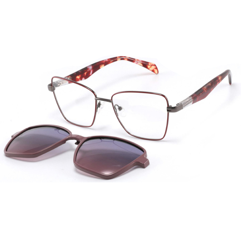 Fashionable Alloy Metal Eyewear for Women Rectangle Design with AC Lens Optic Glasses CLIP on GLASS UV400 PROTECTION D14