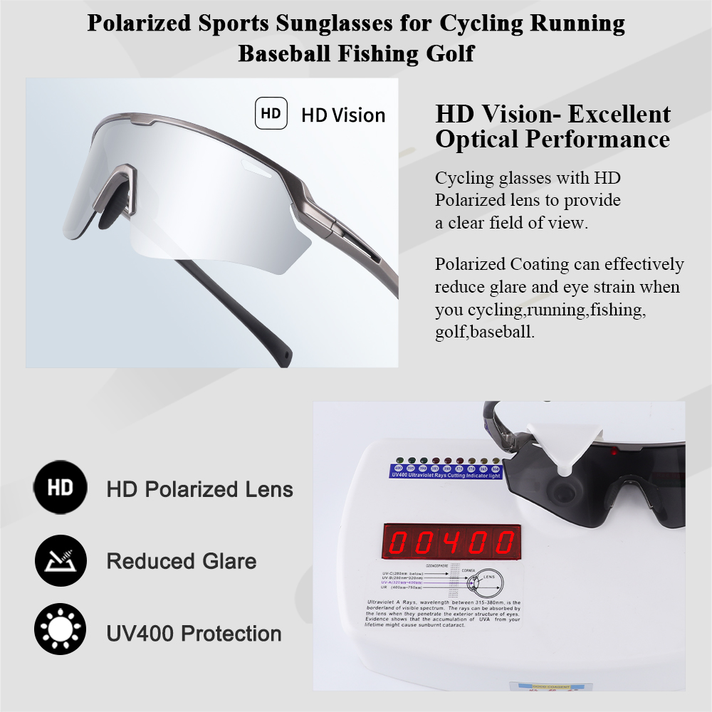 OEM ODM Lightweight Half Frame Cycling Sunglasses UV400 Mirror Lens Sports Glasses for Road Bike MTB Running Outdoor Eyewear