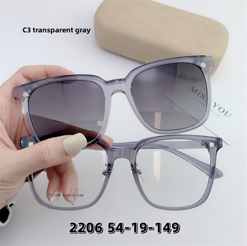 New Style Punk TR Polarized Magnetic Full-Rim Clip-On Sunglasses Unisex Adult Optical Eyewear UV Protection 2206