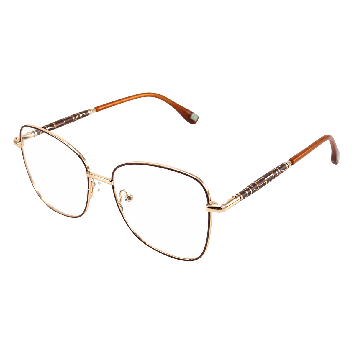 Modern Retro Metal Geometric Square Ladies Eyeglass Frames Optical Frames Minimalist Two-tone Oversized Slim High Quality OEM