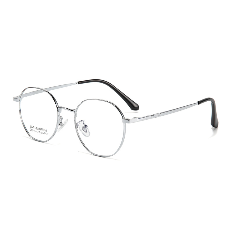 Ultra-light Metal Frame Retro Polygonal Eyeglass Frame Wholesale, Premium Minimalist Look Myopia Glasses &amp; Plain Lens Glasses
