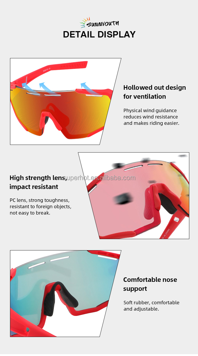 Wholesale Sports eyewear Supply High Quality Uv Protection Colorful Kid Outdoor Sport Glasses in Bulk