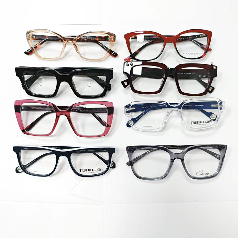 Big Thick Acetate Optical Frames Mixed Color Wholesale Private Label Prescription Eyeglasses Factory Supply